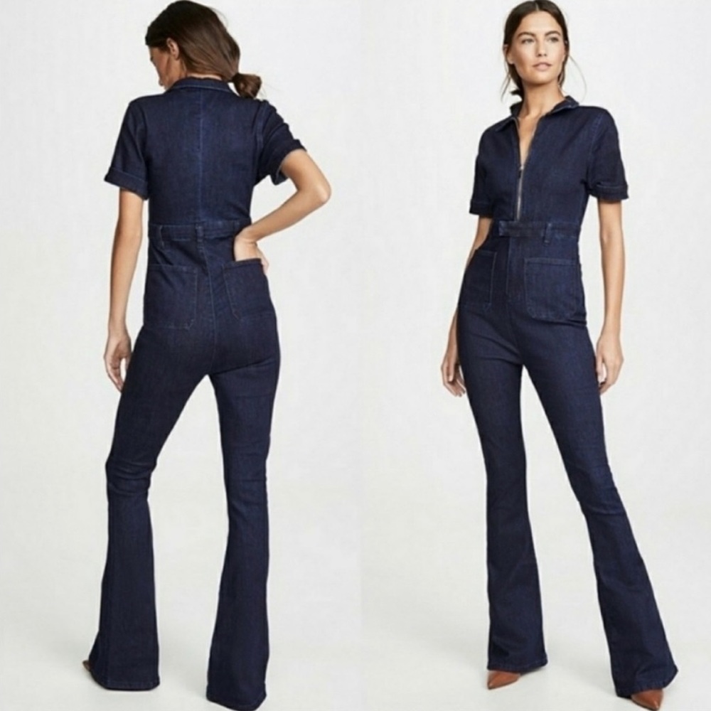 NWT We Wore What stretch denim jumpsuit. Size M.